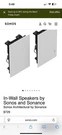 Sonos INWLLWW1 In-wall Speakers Pair White Brand New Open Box. Fixed Price $430.00.