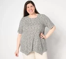 Logo By Lori Goldstein Elbow Sleeve Heather Knit Top Black New. Fixed Price $20.00.