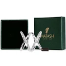 Rhodium Plated Double X Crisscross Design Ring W/ Cz Stones By Matashi Size 7. Fixed Price $119.00.