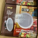 Pyle PDIC51RD 150W 5.25" Round Flush Mount In-wall/ceiling Speakers Pair X 8. Fixed Price $15.98.