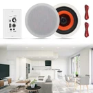Herdio 2*6.5" Flush Mount Ceiling Stereo Speakers W/ Bluetooth Amplifier. Fixed Price $75.65.