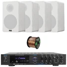 Pyle PDA8BU Home Audio Amp Receiver, 4X 6.5 Hifi 2-WAY White Speakers, Wire. Fixed Price $374.99.