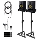 Krk Generation Rokit RP5 G5 5" Powered Studio Monitor Speakers Trs & Stands. Fixed Price $453.40.