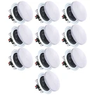Ceiling Speakers Set 10 X 5.25" 175 2-WAY Mid Bass Woofer In-wall Vaiyer. Fixed Price $258.49.