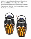Vanten 2 Packs Outdoor Bluetooth 5.0 Led Flame Speaker, Waterproof Torch. Fixed Price $39.99.